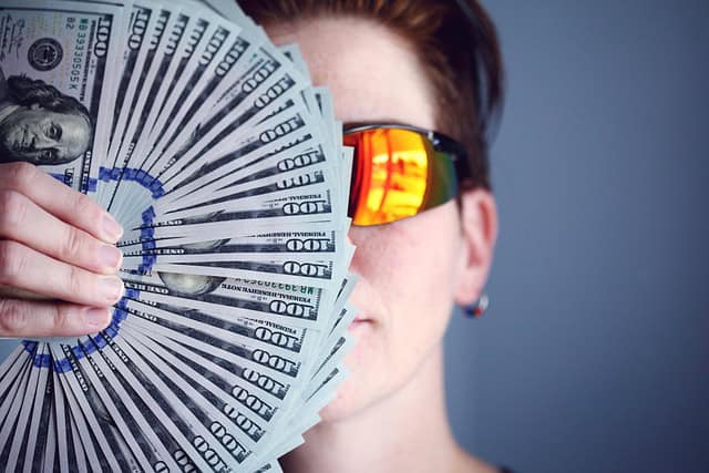 A person holding money