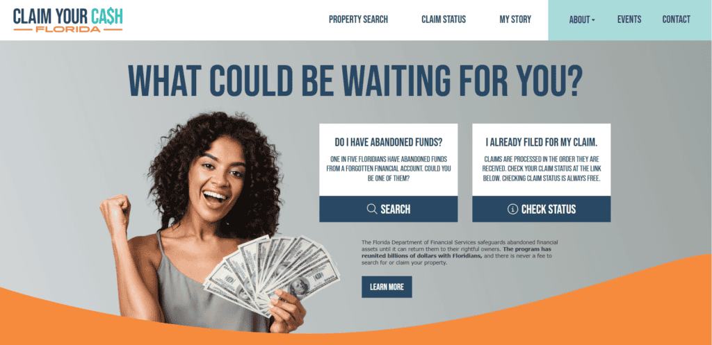 Florida unclaimed property home page